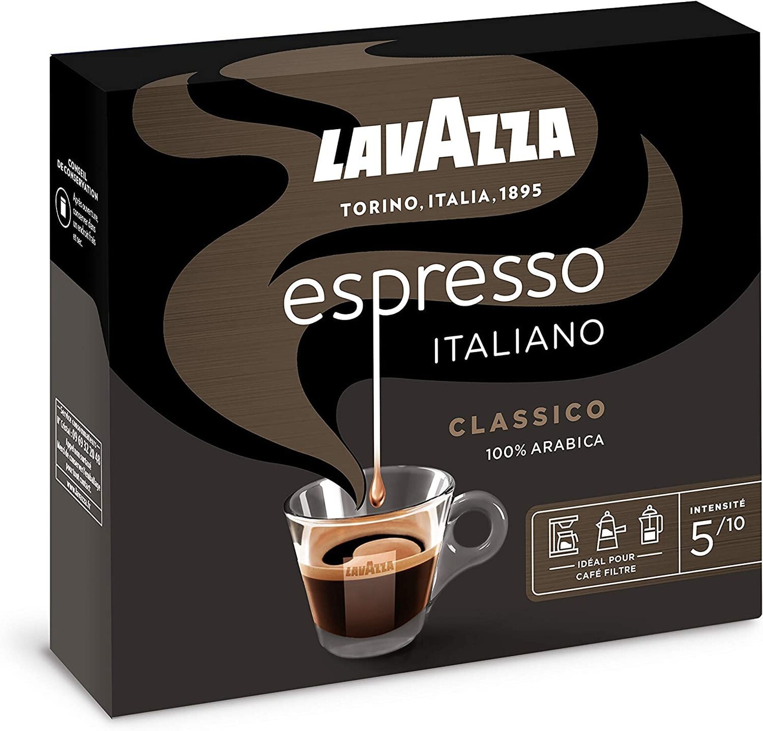 Lavazza Espresso Italiano Ground Coffee, 100% Arabica, 20 Oz Soft Bag, Espres…