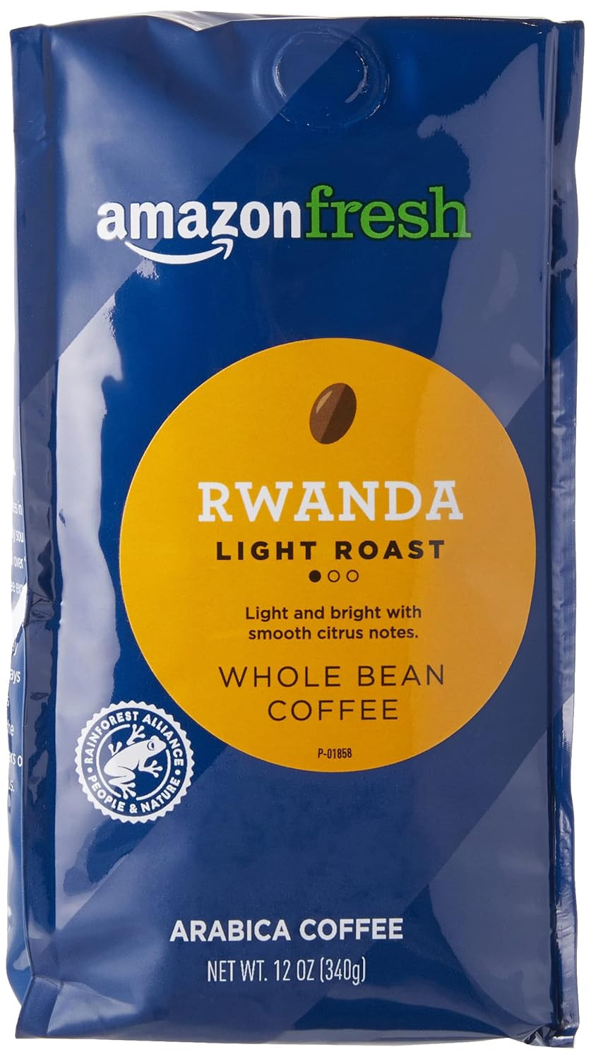 , Rwanda Whole Bean Coffee, Light Roast, 12 Ounce