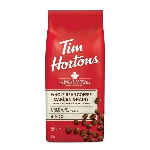 4 x Tim Hortons Coffee 300g bag – Whole Bean Coffee FRESH from CANADA