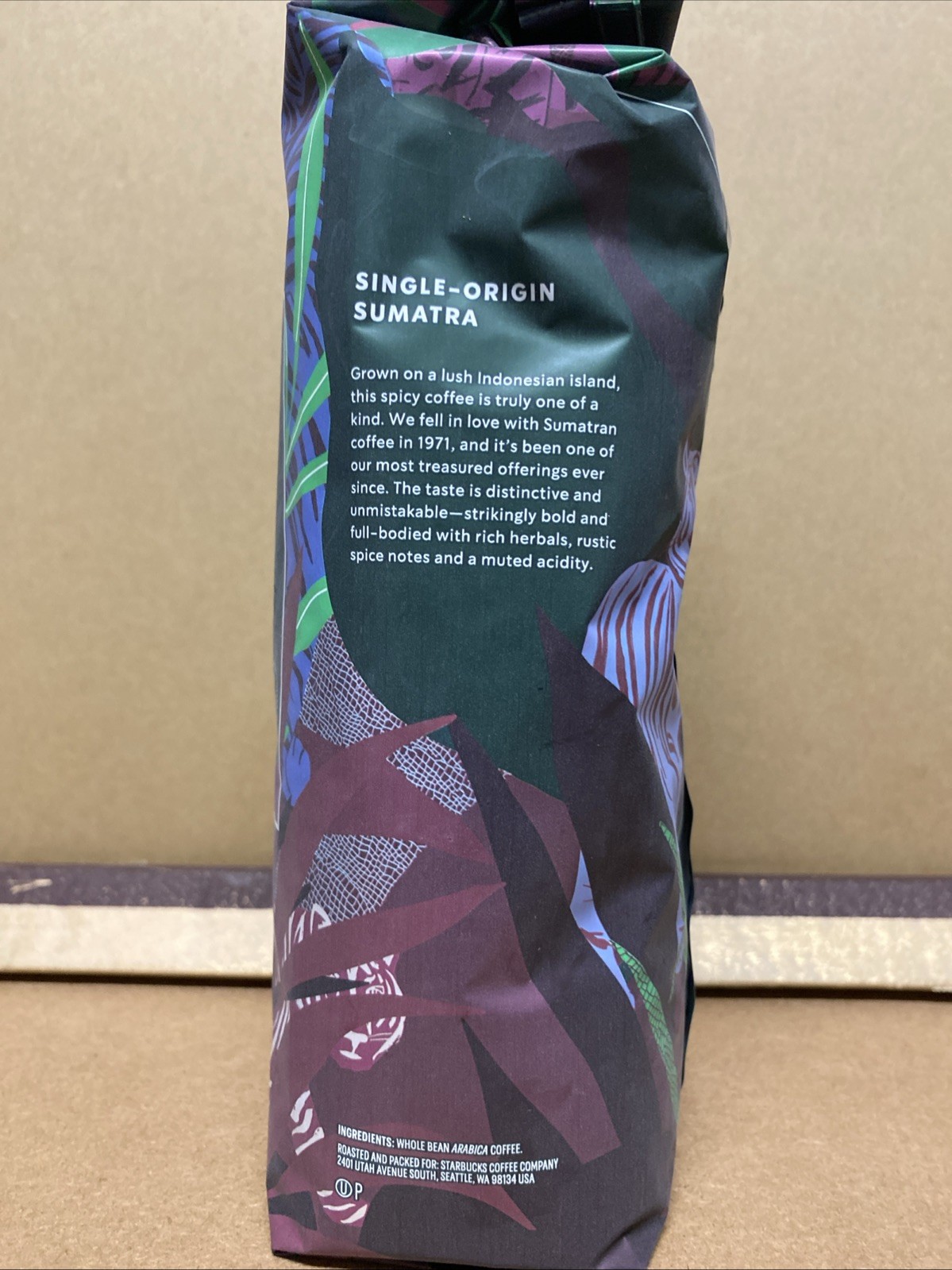 Starbucks Single Origin Sumatra Blend Whole Bean Coffee 1 lb Bag