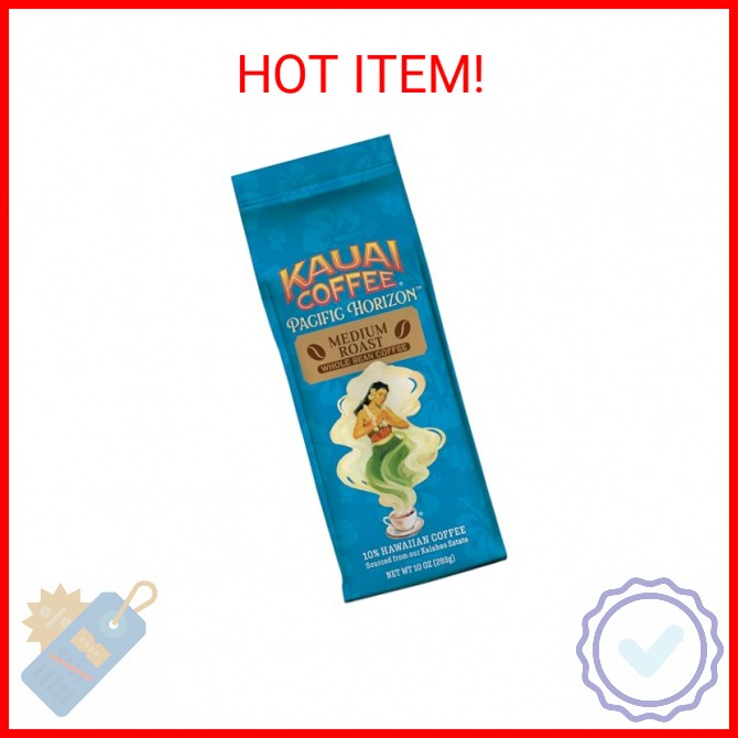 Kauai Coffee Whole Bean Coffee – Smooth, Non-Bitter Pure Arabica – Light Floral