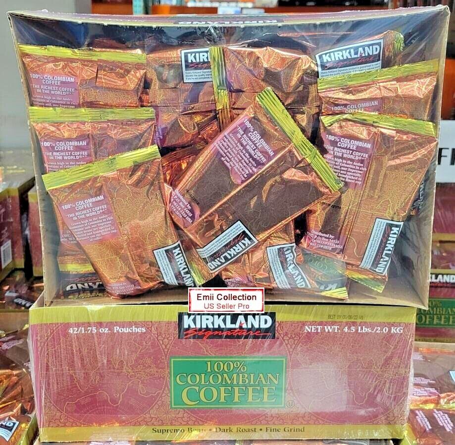 Kirkland Signature Colombian Coffee Dark Supremo Bean Fine Grind 4.5lb (2 Boxes)