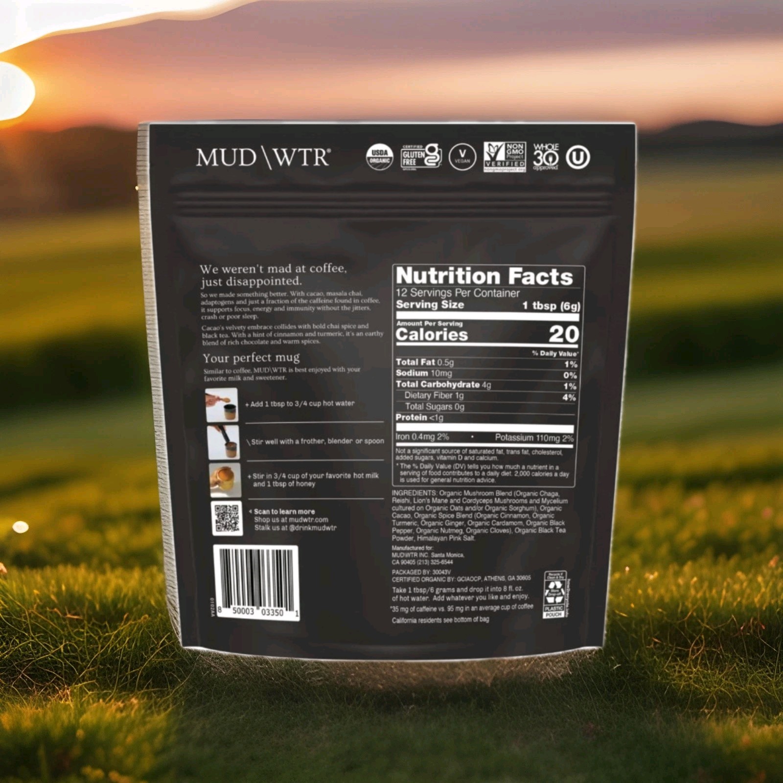 (5 pack) MUD WTR Organic Mushroom Superfunctional Coffee Alternative – 2.5oz
