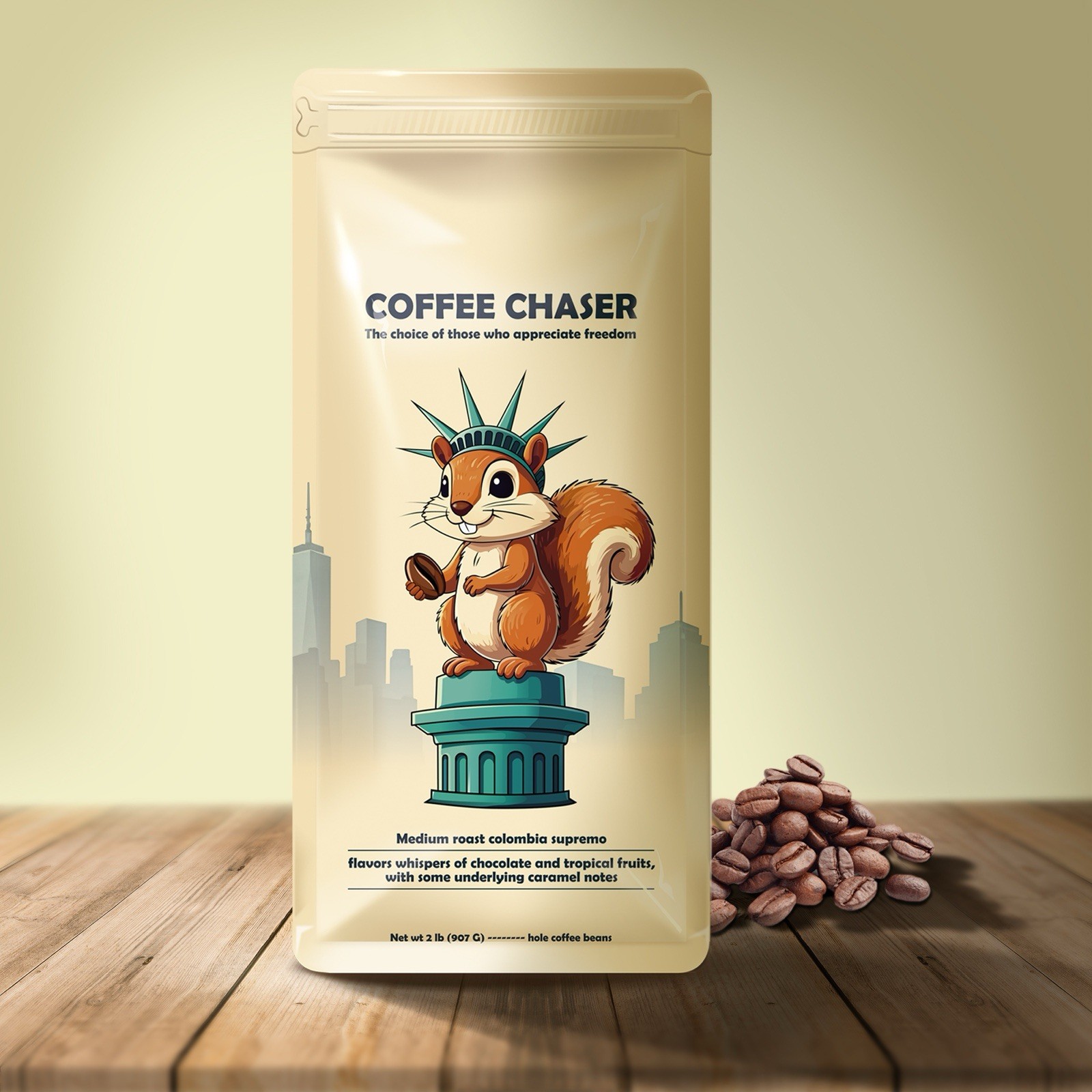 Coffee Chaser Freshly Medium Roasted Colombian Coffee Beans