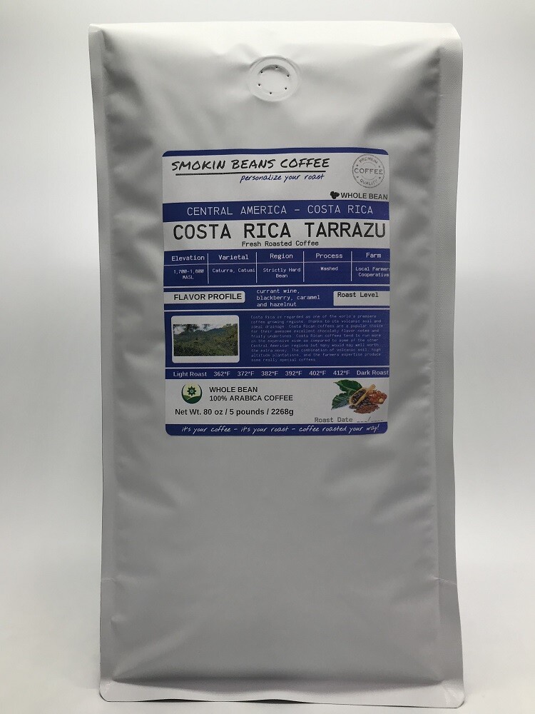 8oz/5lb – Costa Rica Tarrazu – Central America – Fresh Roasted To Order Coffee