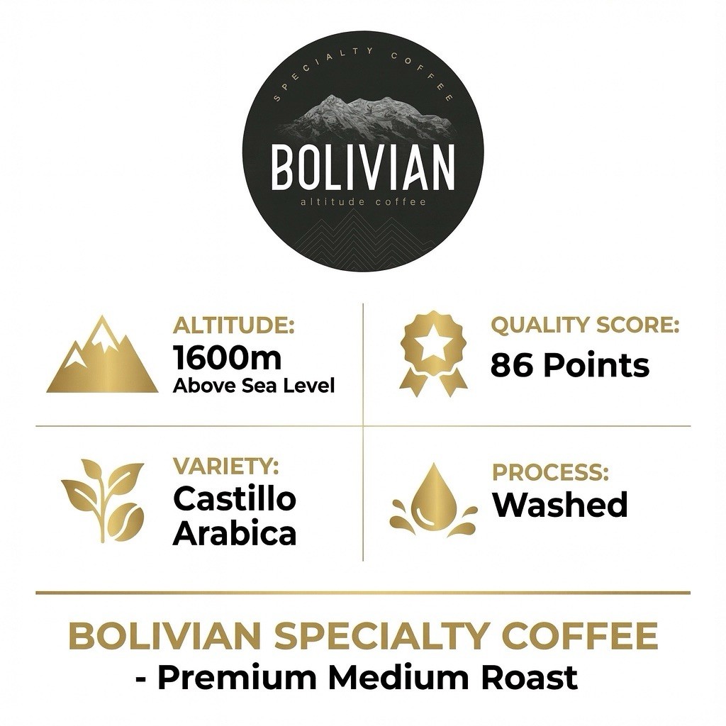 Premium Bolivian High Altitude Coffee – Fresh Roasted – 8.8oz – Single Origin
