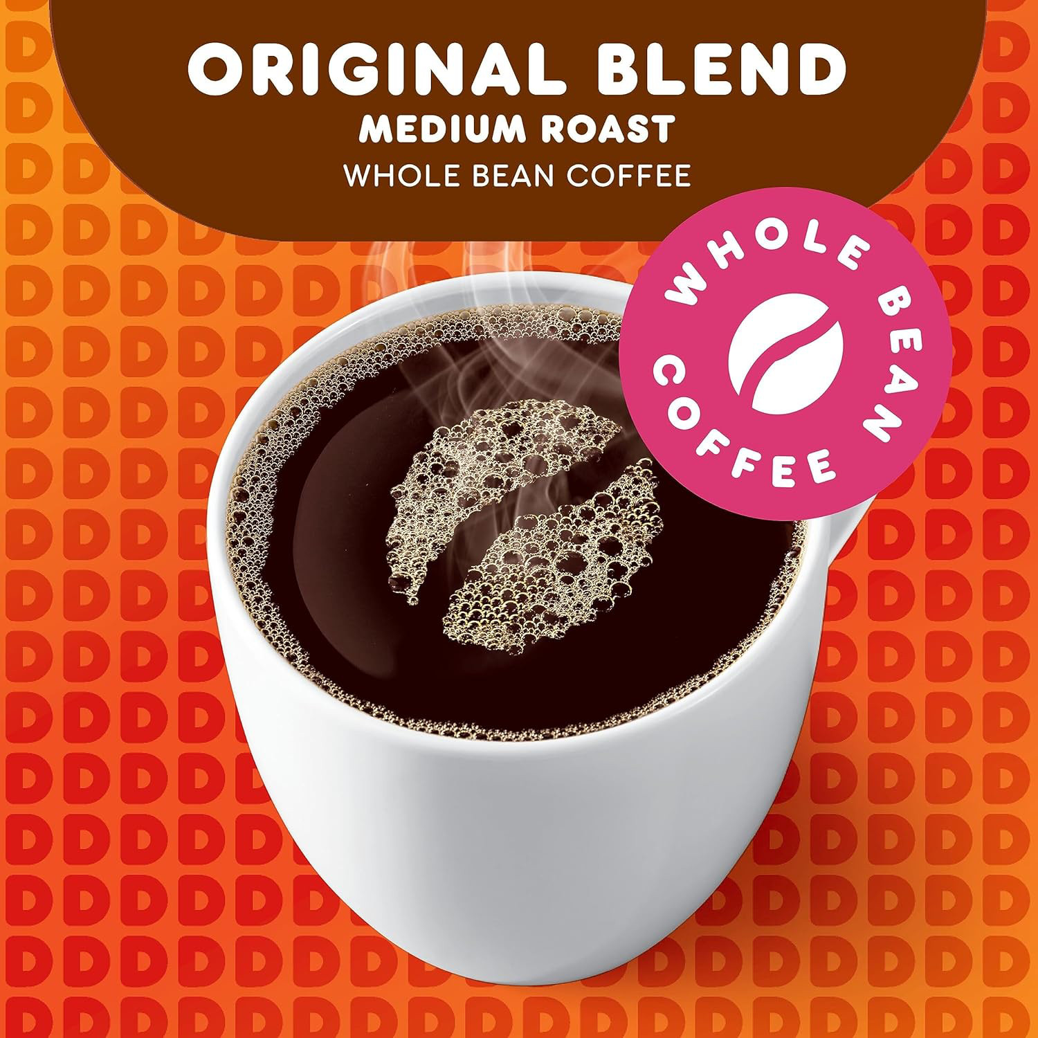 Dunkin’ Original Blend Medium Roast Whole Bean Coffee, 18 Ounce Pack of 6