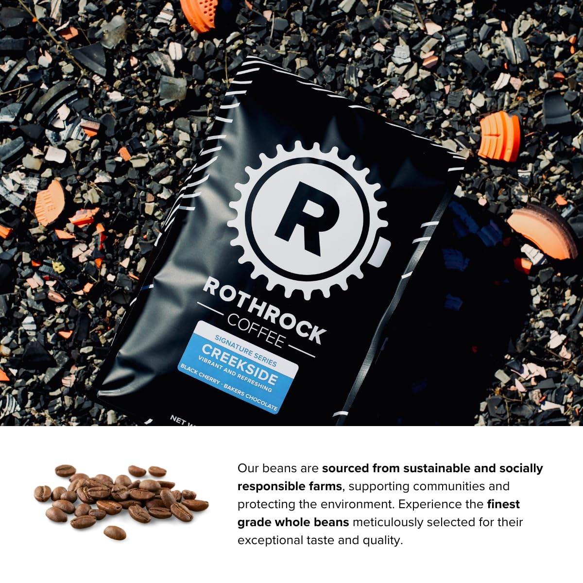 Rothrock Coffee Creekside Blend Medium Roast Specialty Whole Bean 340g Bag Unit