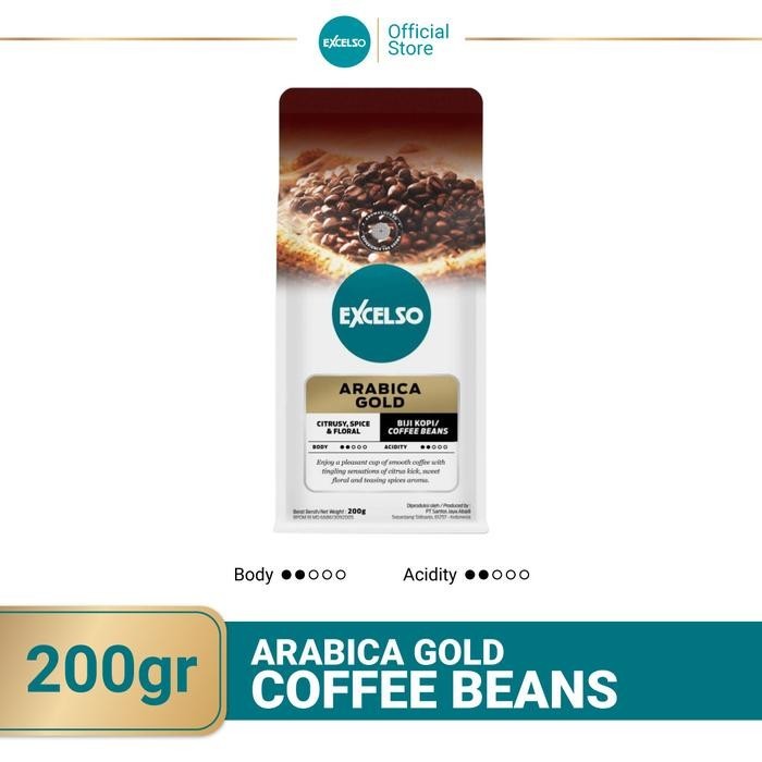 Excelso Arabica Gold Whole Bean Coffee 200g | Premium Indonesian Arabica