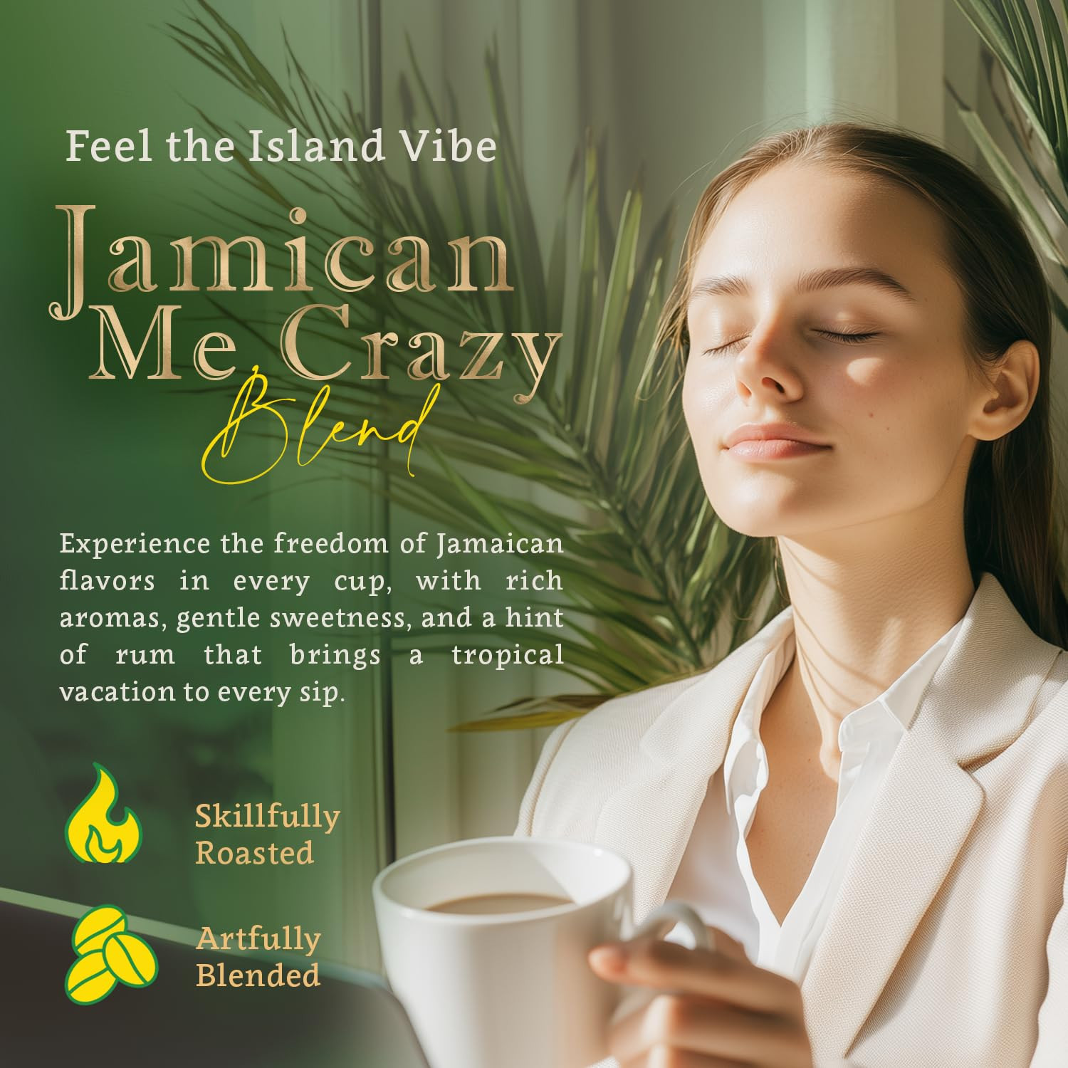 Jamaican Me Crazy Whole Bean Coffee – 100% Arabica, Single Origin, Medium Roast,
