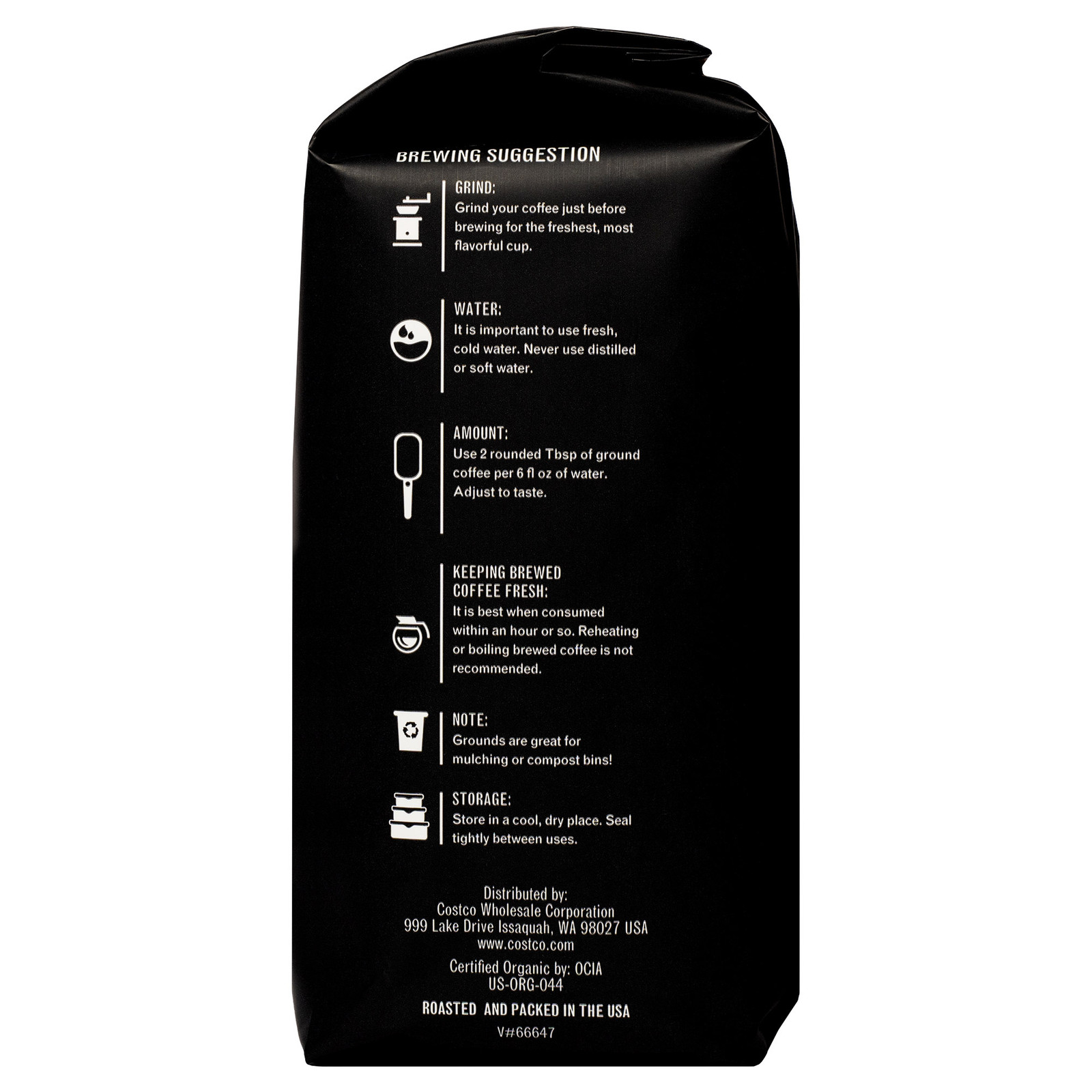 Kirkland Signature Organic Colombian Decaf Whole Bean Coffee, 2 Lbs, 2 PACK!