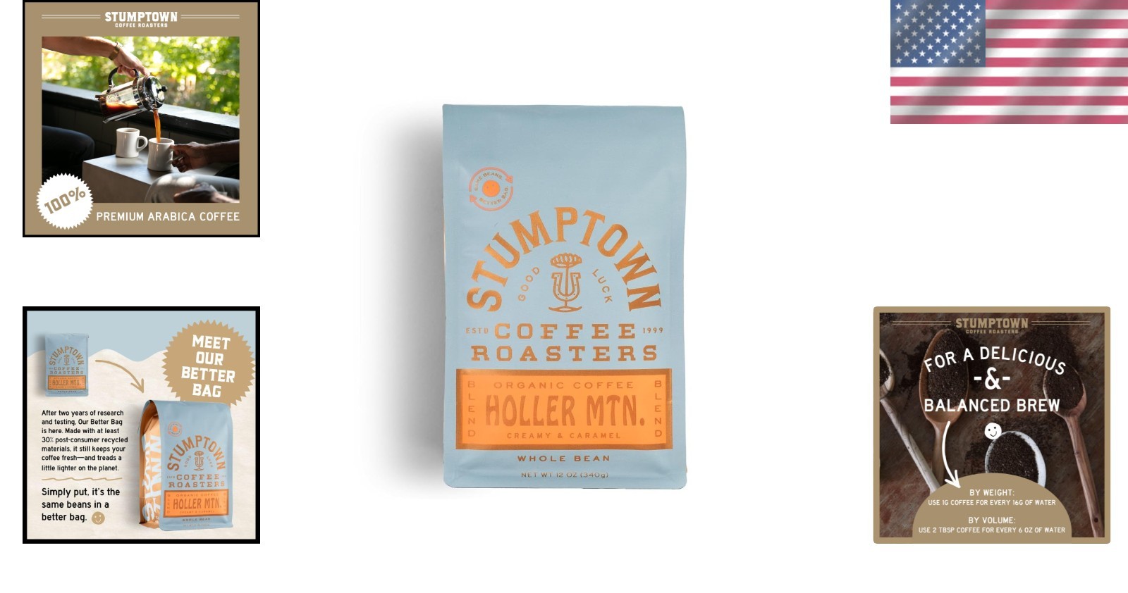 12oz Stumptown Organic Whole Bean Coffee – Bright Citrus & Creamy Caramel Notes