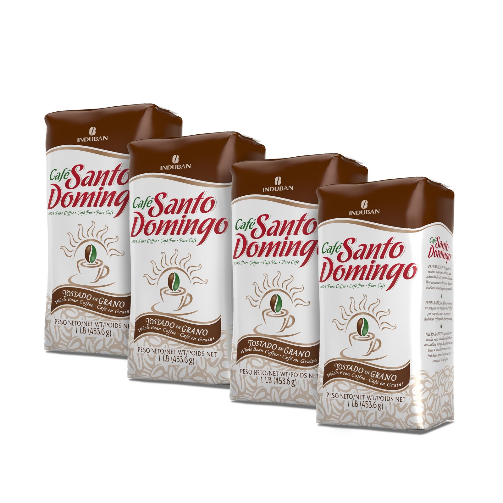 Whole Bean Coffee, Medium Roast, 16 oz Bag – Dominican Republic (Pack of 4)