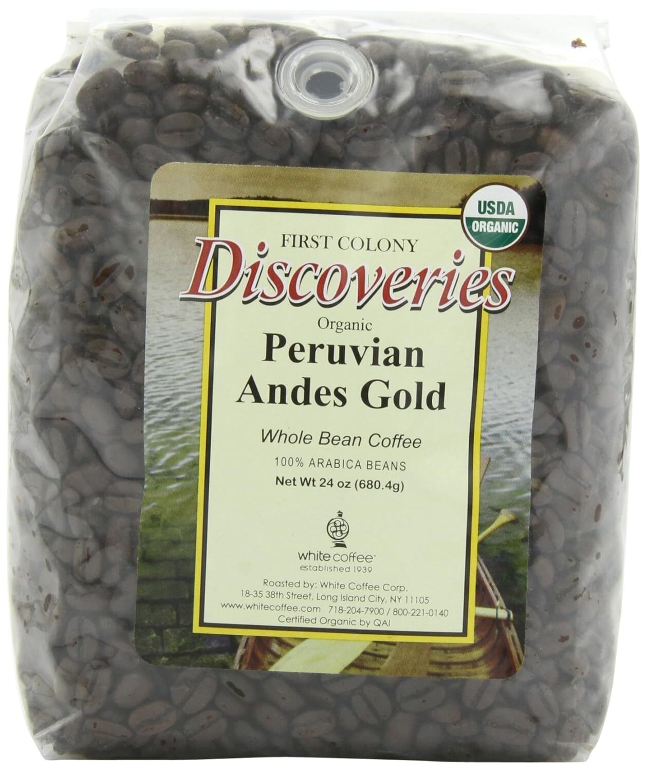 First Colony Coffee Organic Peruvian Andes Gold 100% Arabica Whole Bean – 24 oz