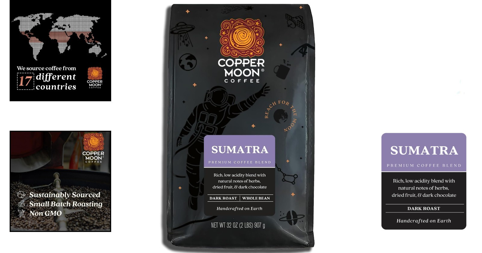 2 lb Whole Bean Sumatra Coffee – Rich Dark Roast, Non-GMO, Sustainably Sourced