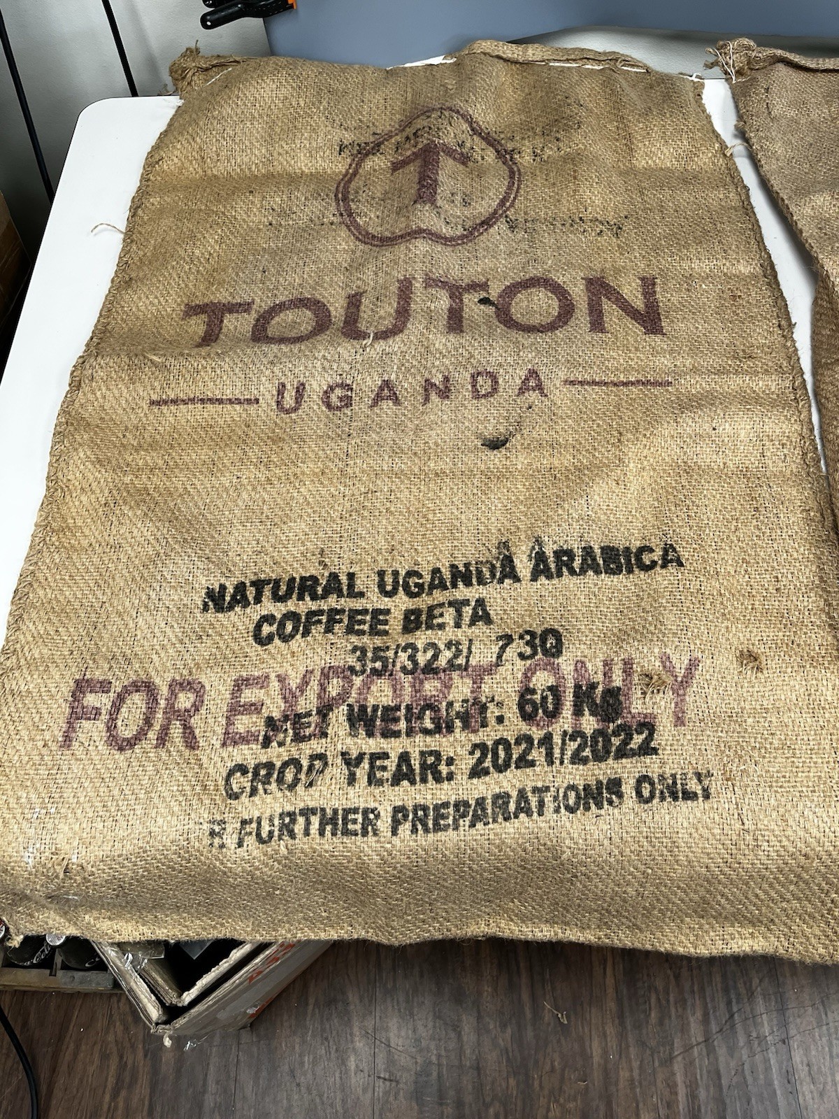 Touton Uganda Coffee Bean Burlap Sacks