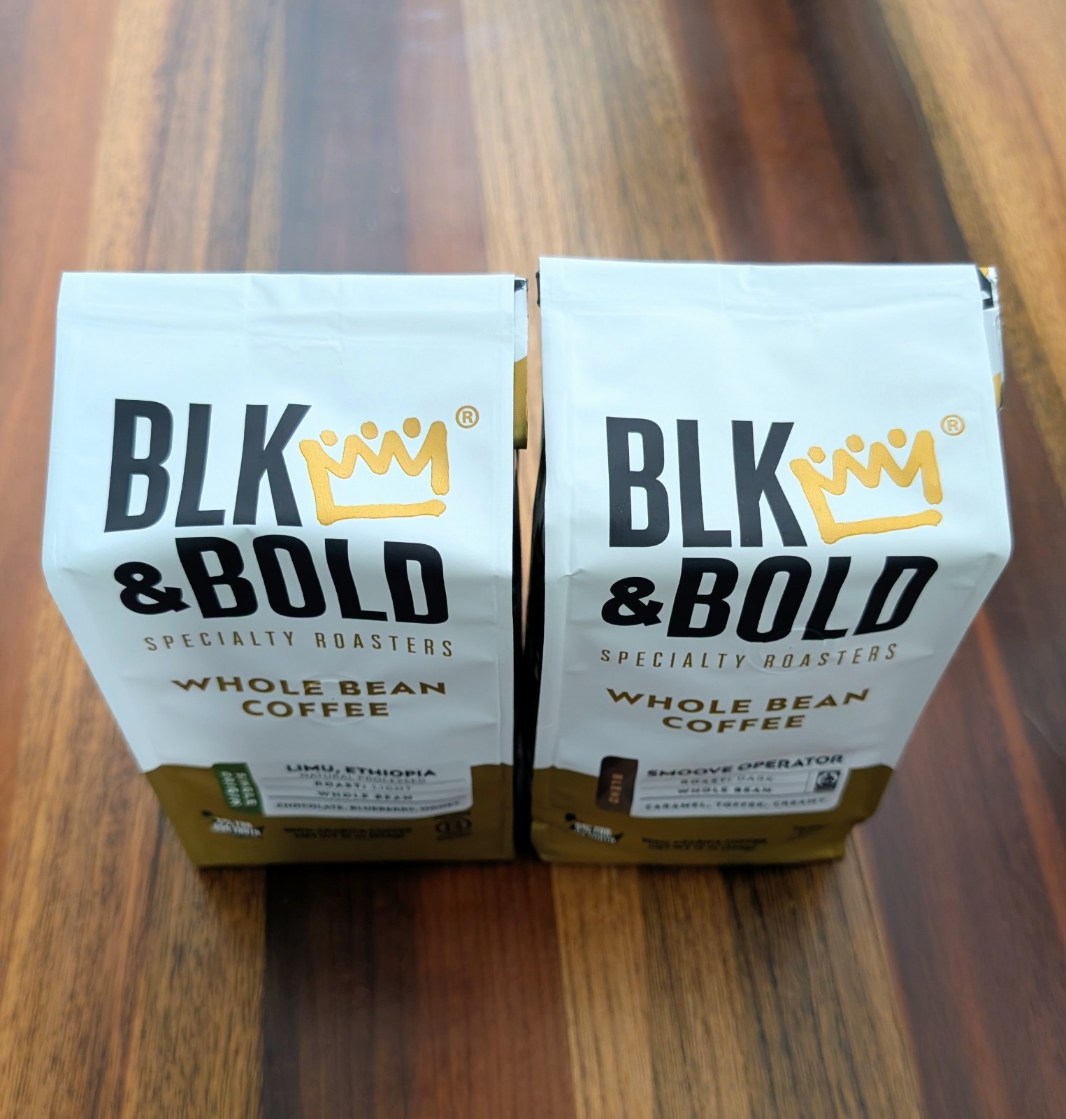 BLK & Bold 2x Dark&Light Roast Whole Bean Coffee – 12oz ea.