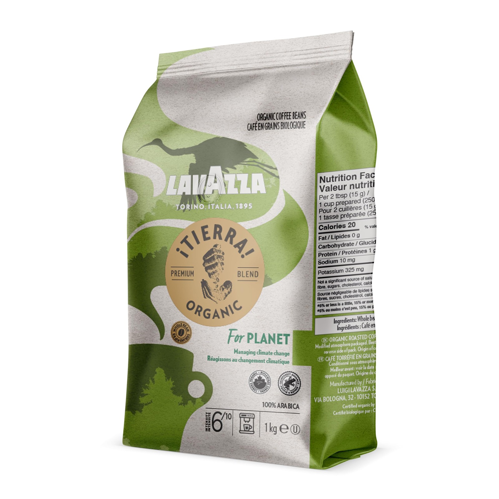 Lavazza Organic Light Roast Arabica Coffee Blend, USDA/Canada Organic, 2.2 Lb