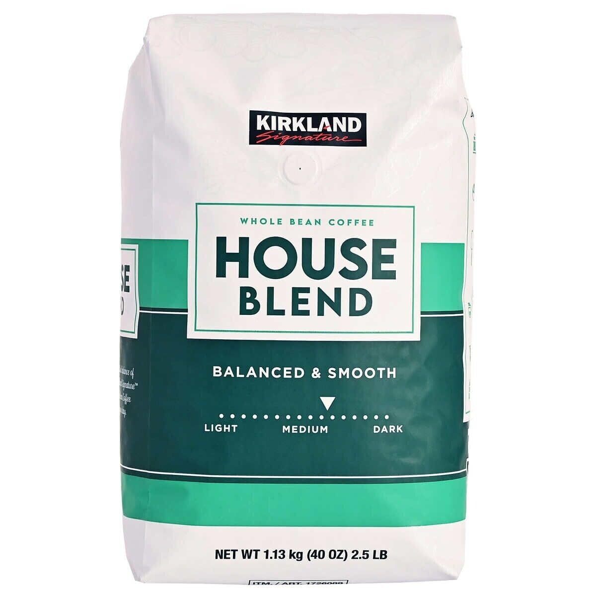 Kirkland Signature Balanced and Smooth House Blend Whole Bean Coffee, Medium