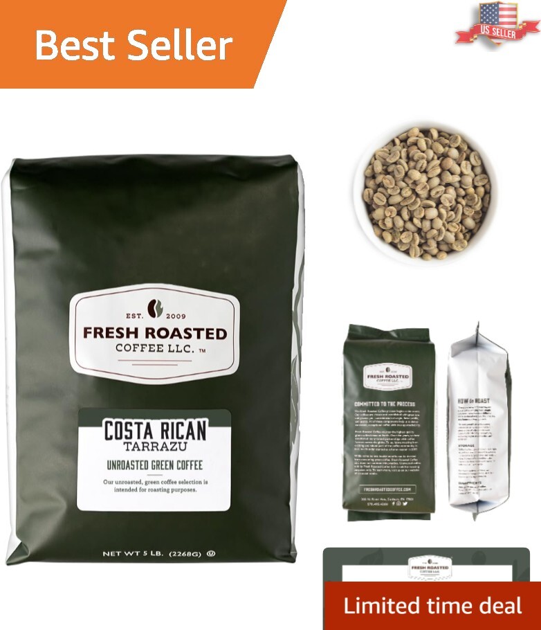 Kosher Unroasted Costa Rican Tarrazu – 5 Pound Coffee Roasting Delight