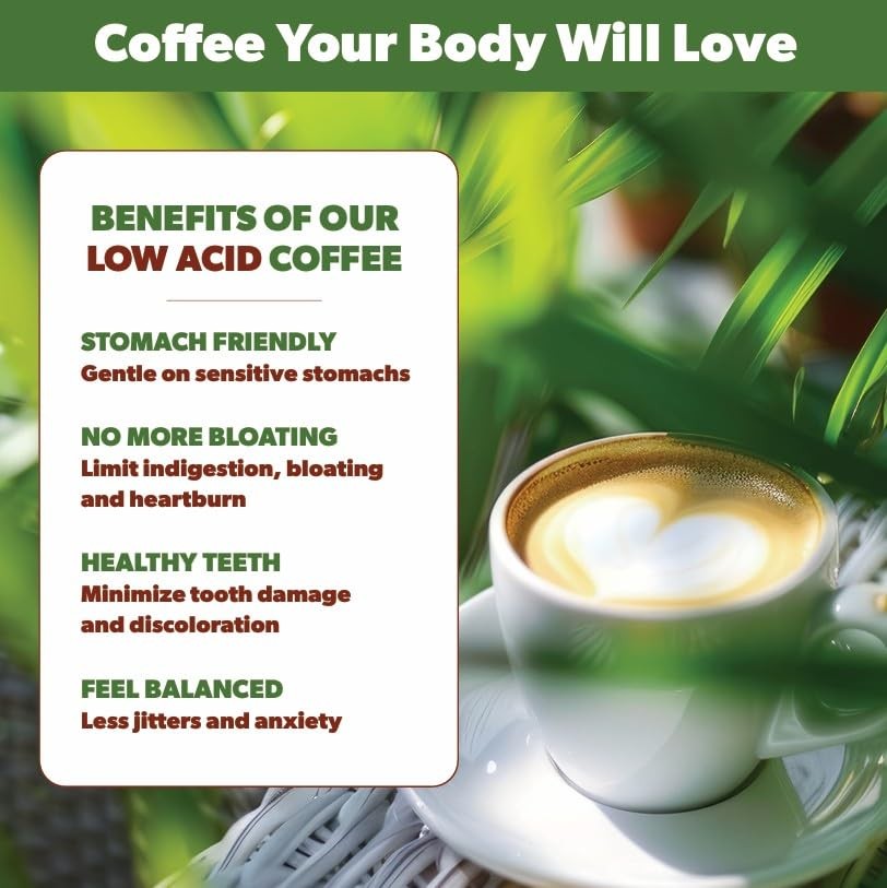 Low Acid Organic Coffee – Whole Bean, Mold-Free & 16 Ounce (Pack of 1)