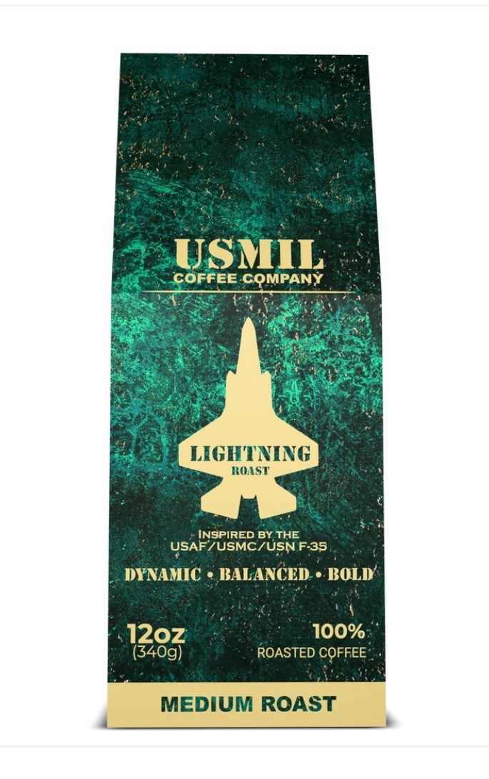 LIGHTNING ROAST – F-35 Jet Inspired Medium Roast Coffee | Whole Bean 12oz