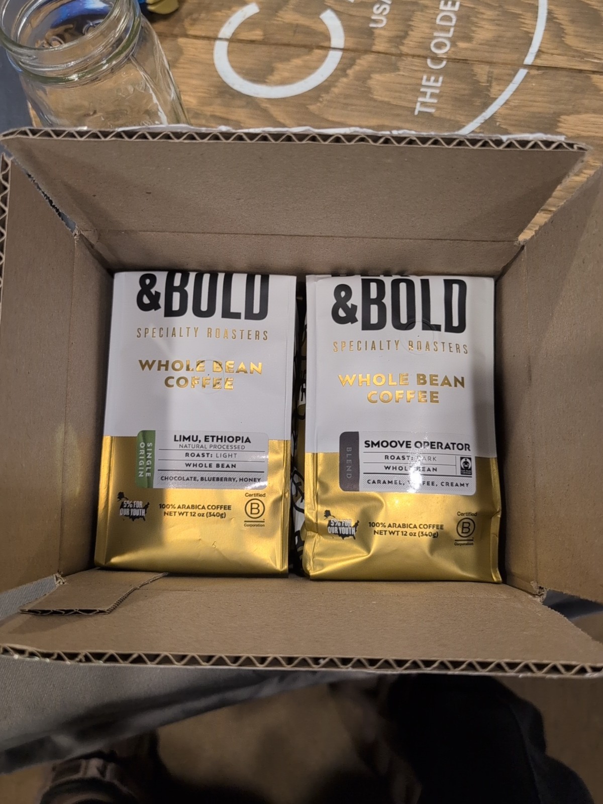 BLK & Bold 2x Dark&Light Roast Whole Bean Coffee – 12oz ea.