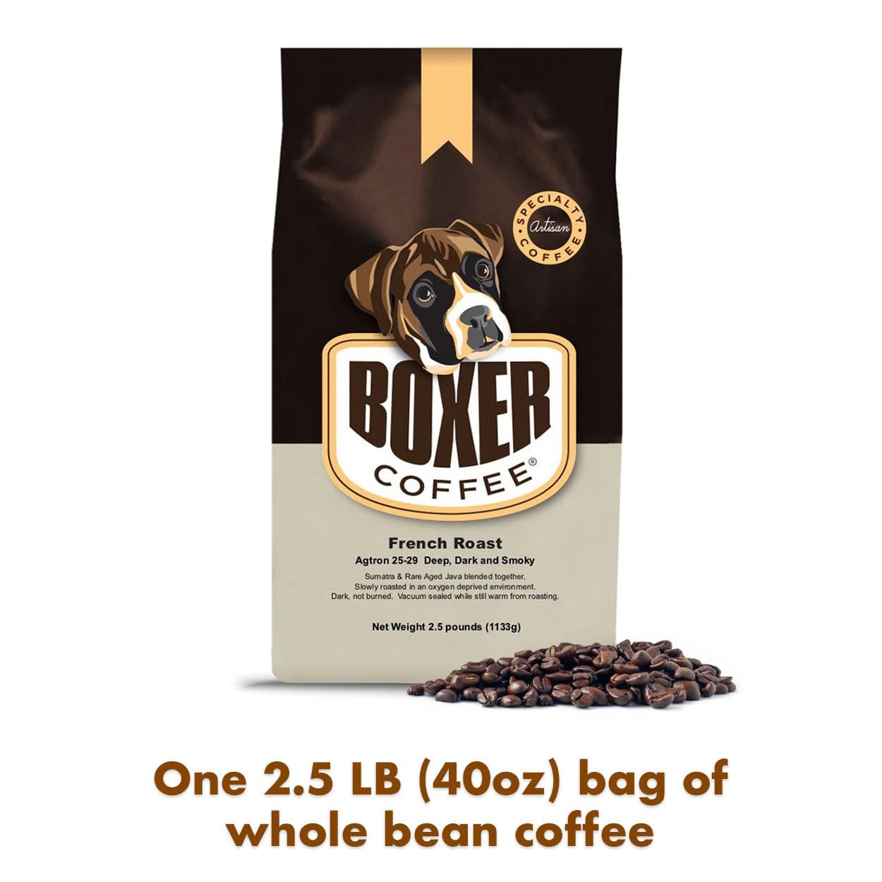 Boxer Coffee Dark Roast Whole Bean – French Roast 2.5 LB Bag – Specialty Grad…