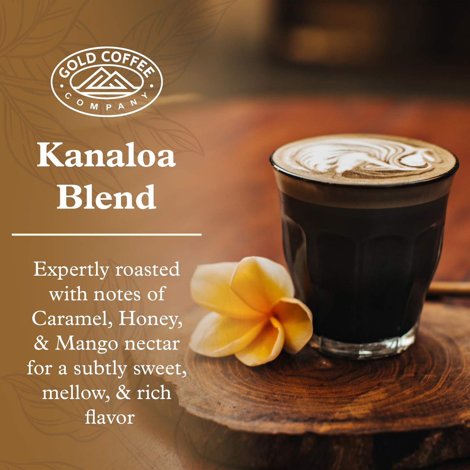 Gold Coffee Arabica Brazil Kanaloa Blend Medium Roast Whole Bean Coffee 2 lbs