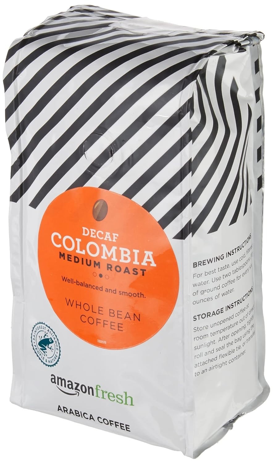 Smooth Decaf Colombia Medium Roast Coffee – Whole Bean, 12 Ounces of Flavor