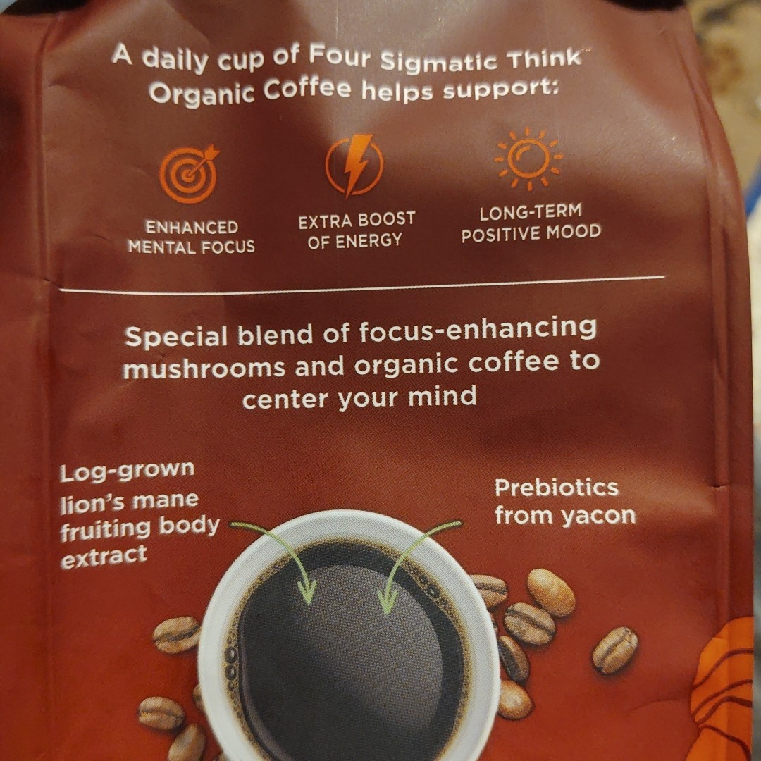 2 Bags Mushroom Four Sigmatic High Caffeine Ground Coffee Lions Mane 07/26