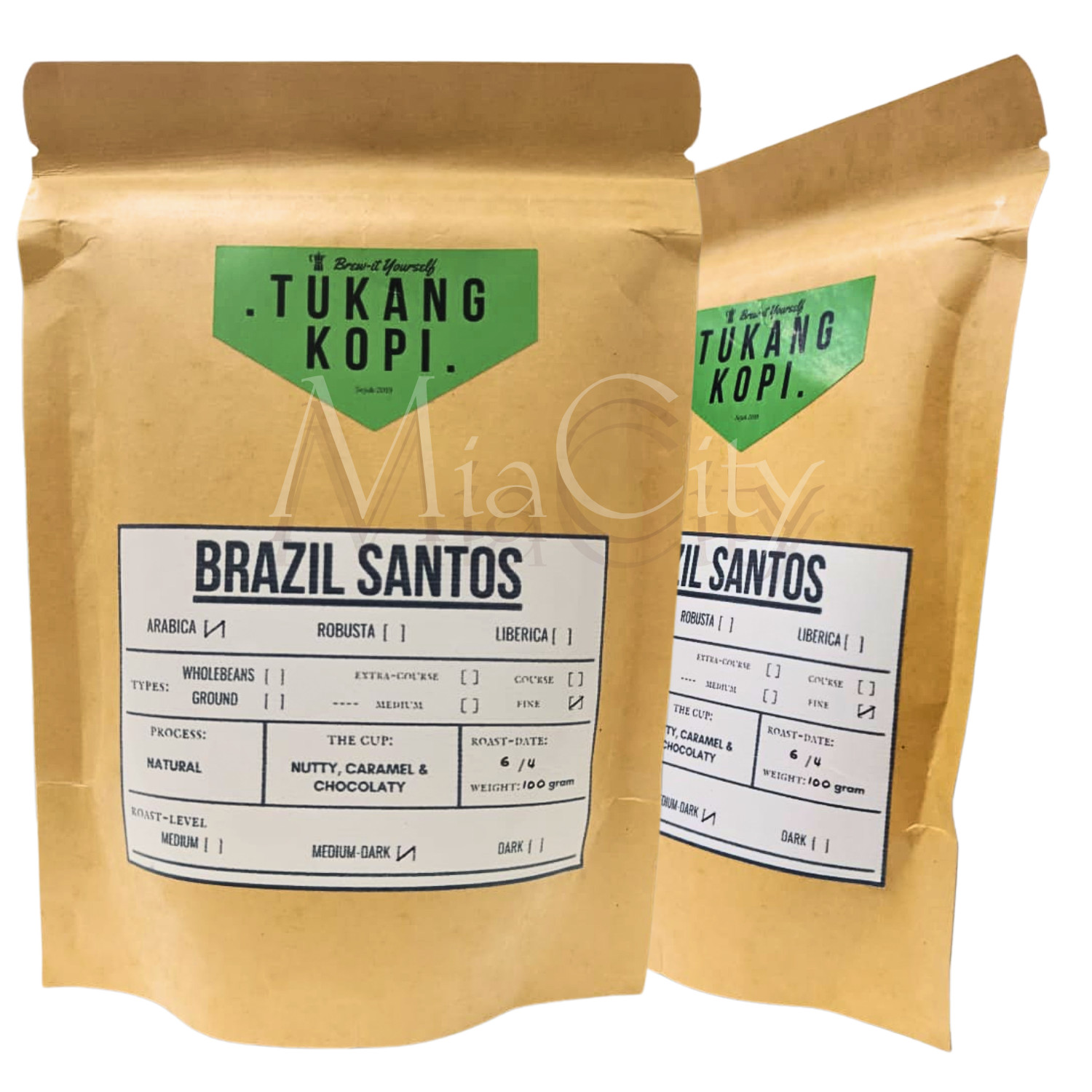 Coffee Brazil Santos Arabica,Fine, Natural Process,Fresh Roast,Medium Dark 100 g