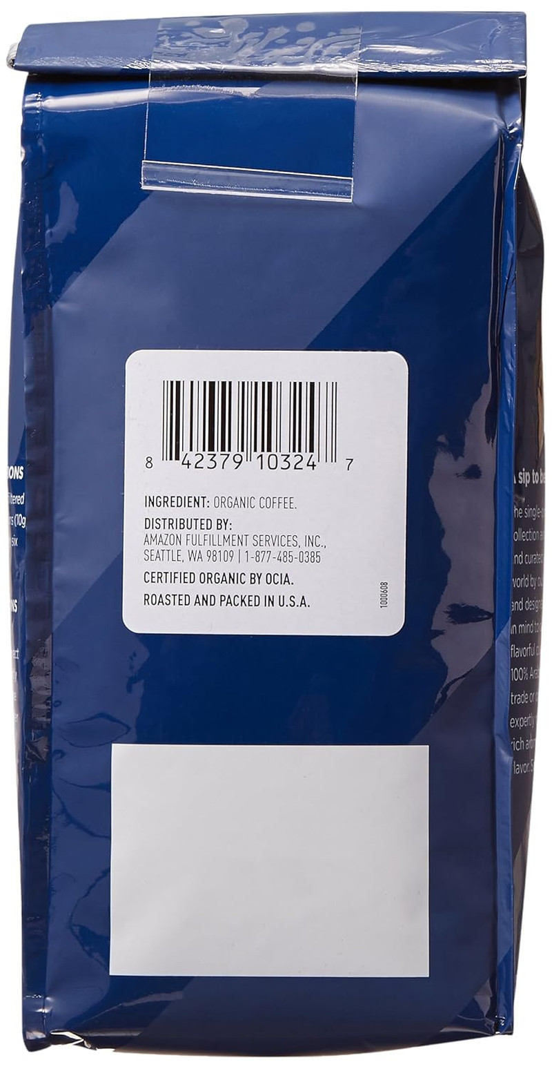 , Organic Fair Trade Peru Whole Bean Coffee, Medium Roast, 12 Oz