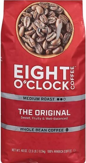 Eight O’Clock Original Medium Roast Whole Bean Coffee, (40 oz.) – 4 pack