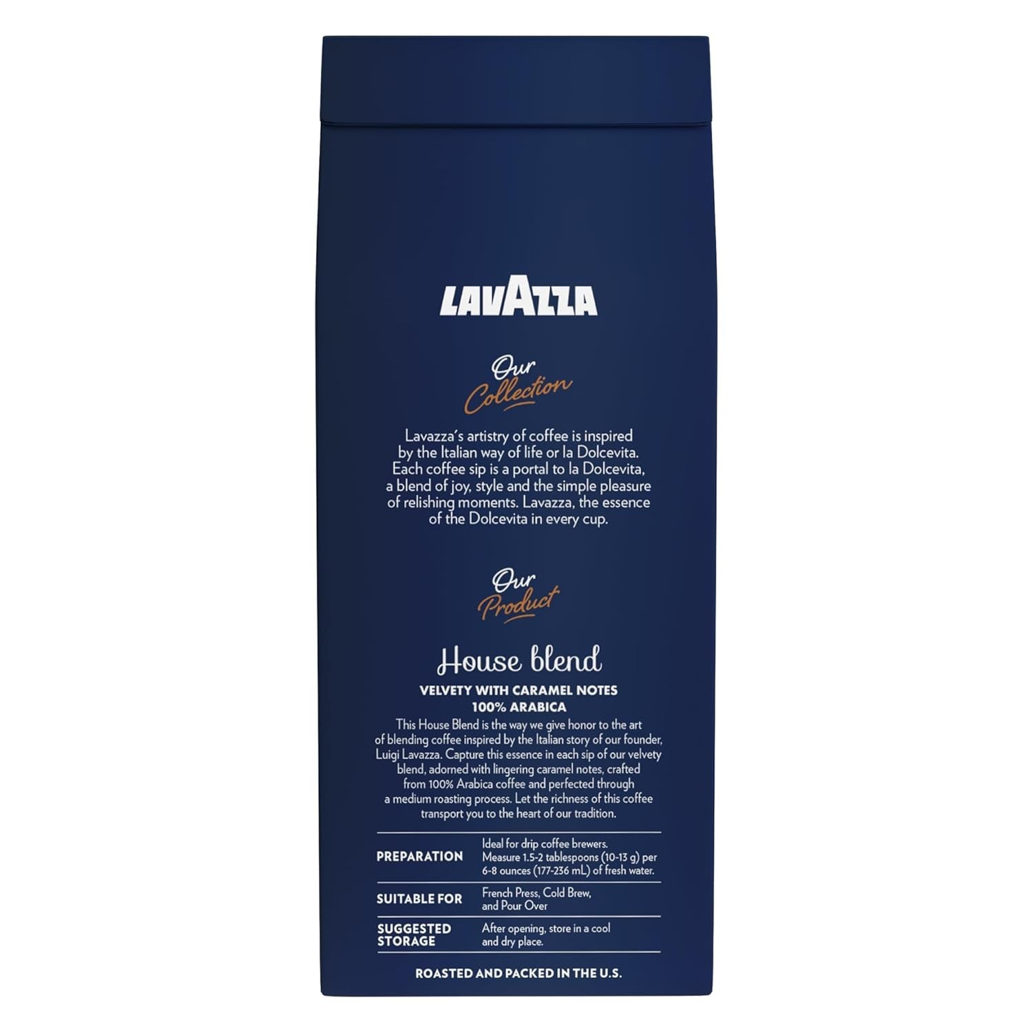 Lavazza House Blend Perfetto Whole Bean Coffee 12Oz Bag, Medium Roast, Full-Bodi