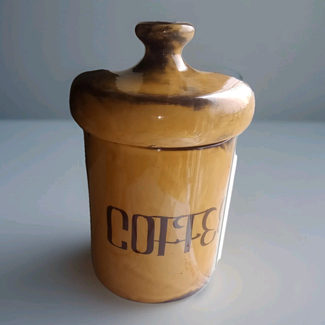 Mid Century Modern Mushroom Top Canister CoFFee Kitchen Storage vgc