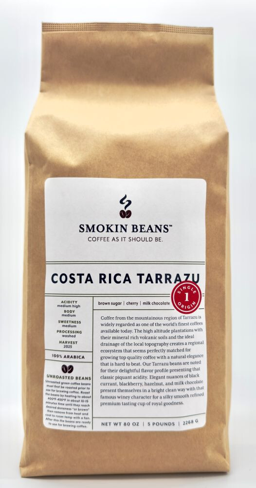 2lb/40lb – Costa Rica Tarrazu – Specialty Grade – Unroasted Green Coffee Beans