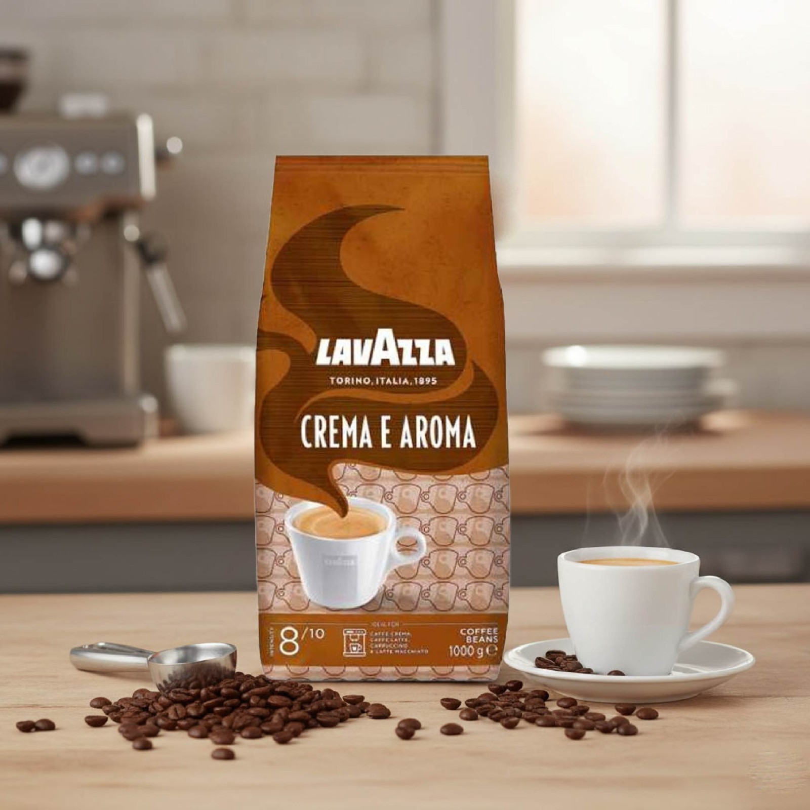 Lavazza Crema e Aroma Whole Bean Coffee, Medium Roast, 2.2 lb Bag – PACK OF 6