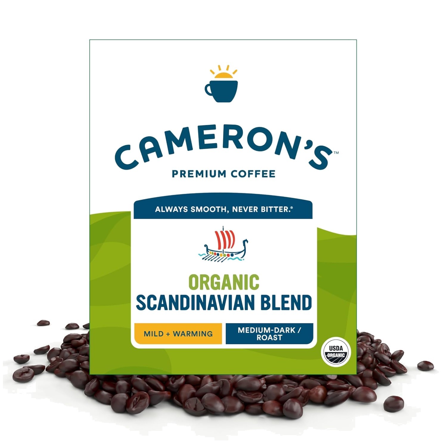 Cameron’s Sustainable Sourced Organic Coffee Beans, 64 oz