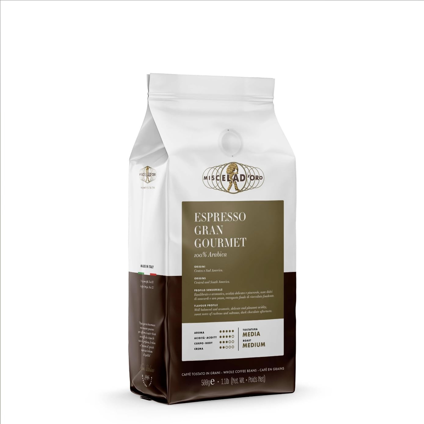 Miscela d’Oro Gran Gourmet Espresso Beans 1.1 lb – Smooth Italian Medium Roast