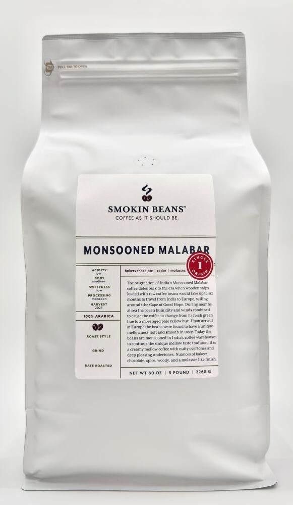 8oz/5lb – Monsooned Malabar – India Beans – Fresh Roasted To Order Coffee