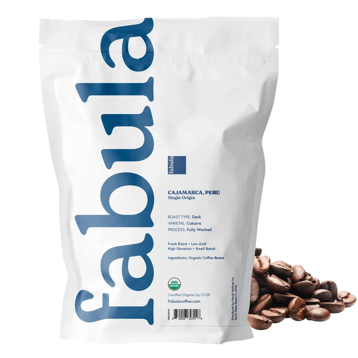 Fabula Coffee Dark Roast Whole Beans – Organic – Low 12 Ounce (Pack of 1)