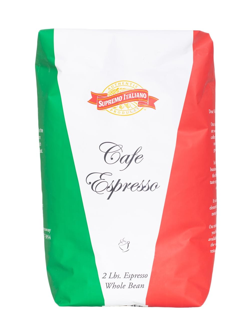 Supremo Italiano Cafe Expresso Whole Bean Coffee Cafe Gourmet Coffee Classic Ita