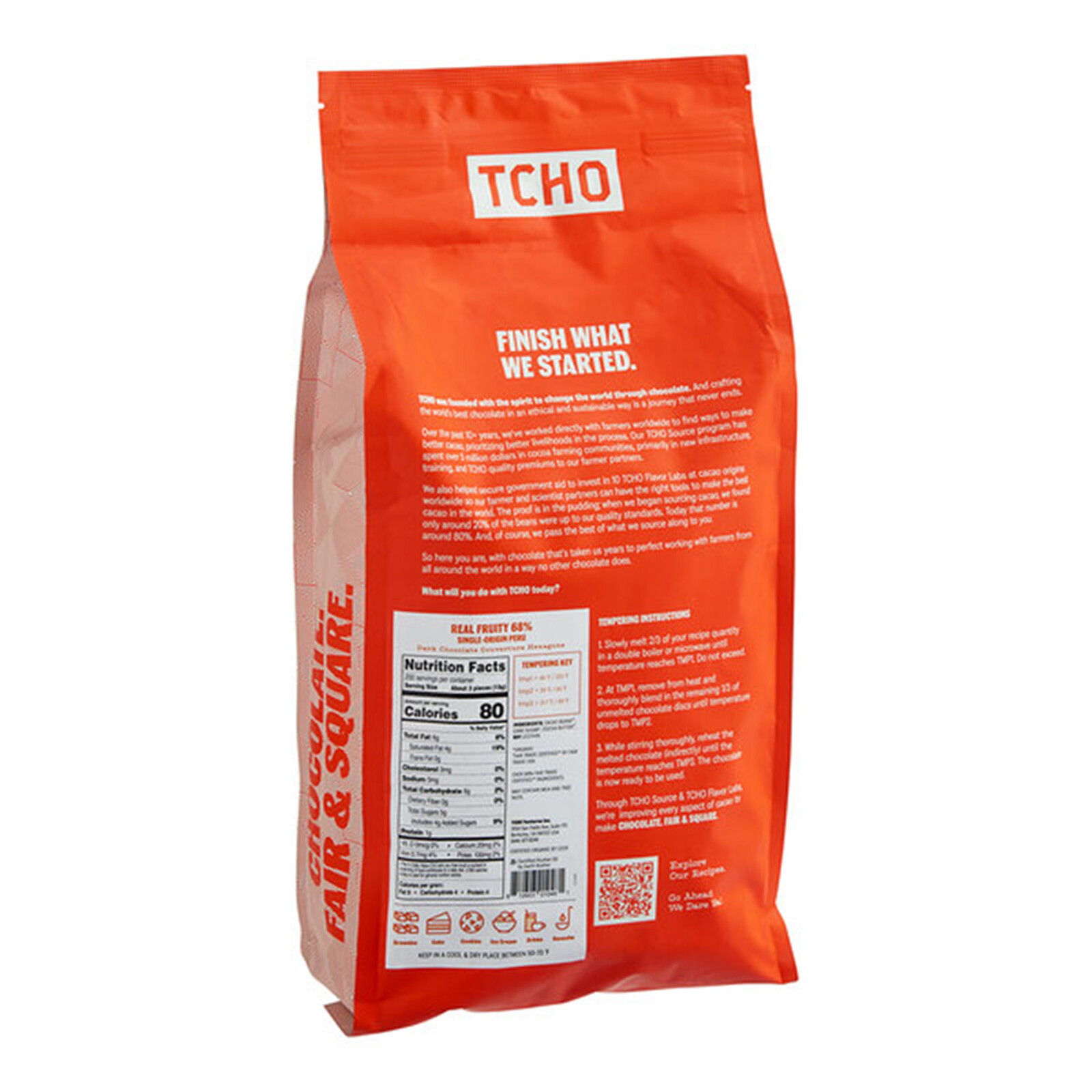 TCHO Real Fruity 68% Dark Chocolate Hexagons 6.6 lb. – 3/Pieces WS-409TFRUITY