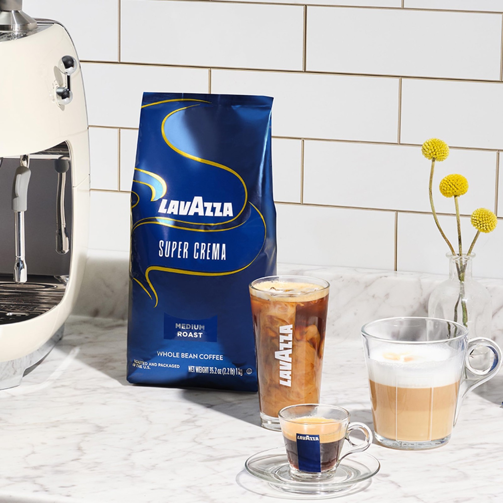 Premium Whole Bean Coffee – Medium Espresso Roast, Arabica & Robusta Blend, 2.2