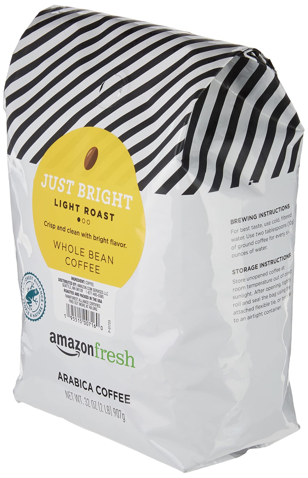 , Just Bright Whole Bean Coffee Light Roast, 32 Oz