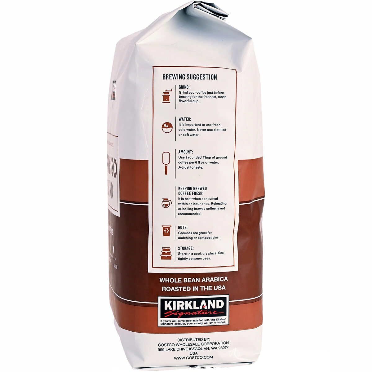 Kirkland Signature Espresso Blend Whole Bean Coffee, Dark Roast, 2.5 Pounds