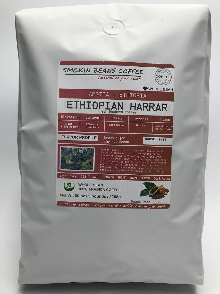 8oz/5lb – Ethiopia Harrar – Africa – Premium Fresh Roasted To Order Coffee