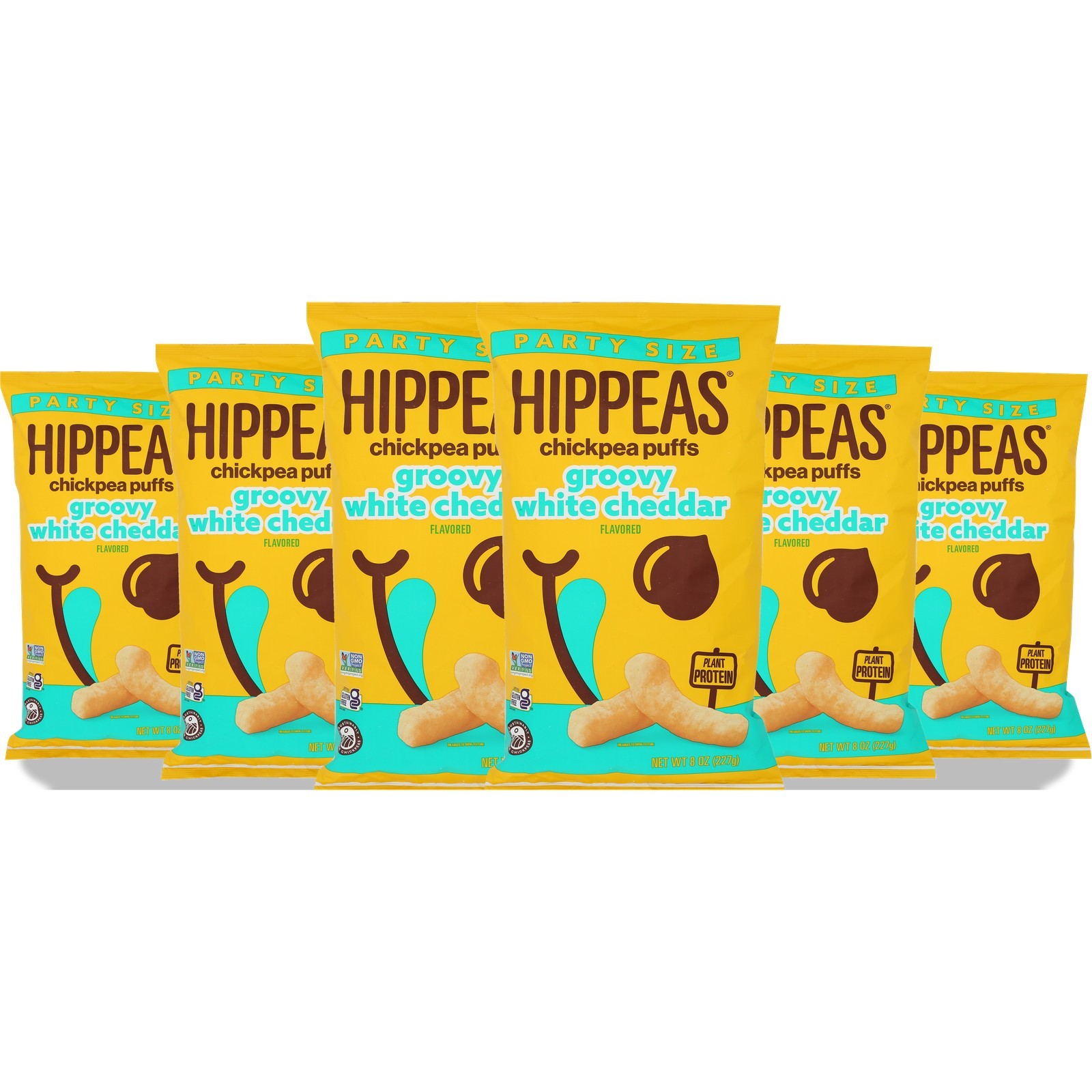 Hippeas Chickpea Puffs White Cheddar Flavor 8 Ounce Oz 6 Pack