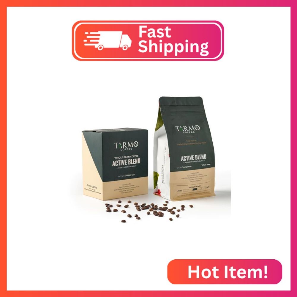 TARMO – ACTIVE BLEND | Low Acid ARABICA & ROBUSTA BLEND Whole Bean Coffee | Spec